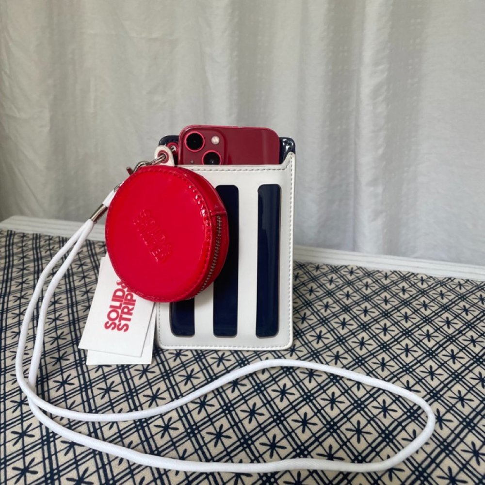 Solid + Stripe Monogram Festival Wallet Patent Leather